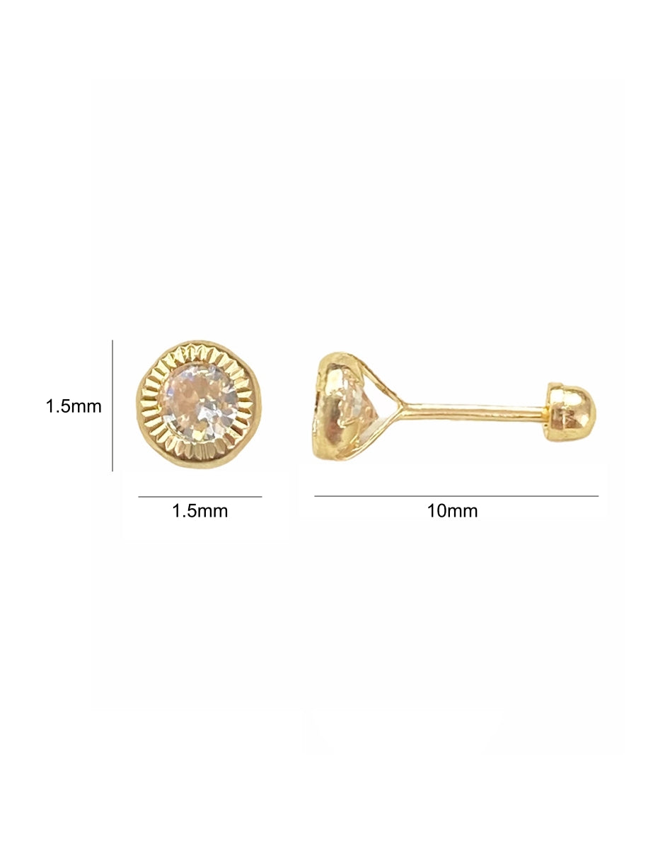 Piercing Diamantado con Zirconia en Oro de 10k