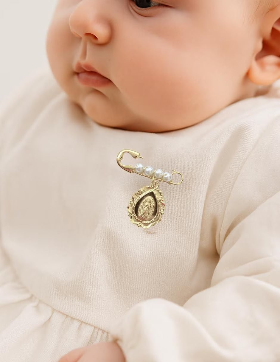 Dije de Virgen Oval - en Chapa de Oro