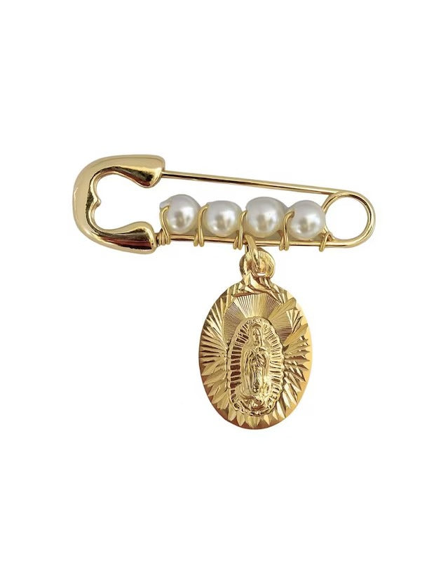 Dije de Virgen Guadalupe Diamantado - en Chapa de Oro