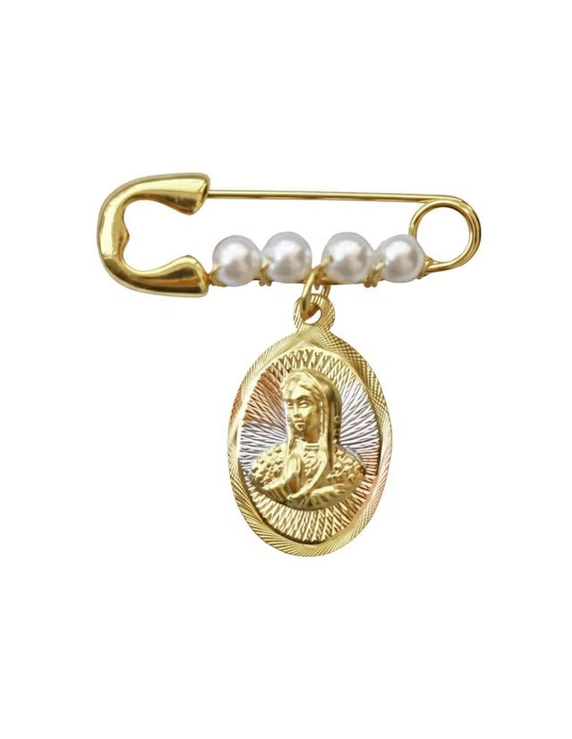 Dije de Virgen Oval - en Chapa de Oro