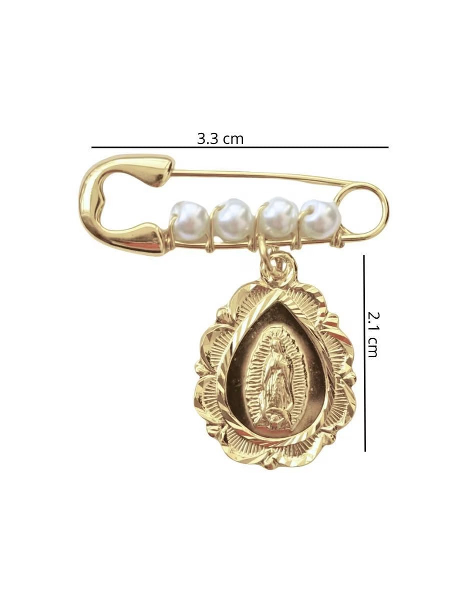 Dije de Virgen Oval - en Chapa de Oro