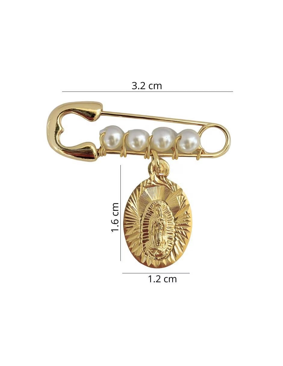 Dije de Virgen Guadalupe Diamantado - en Chapa de Oro