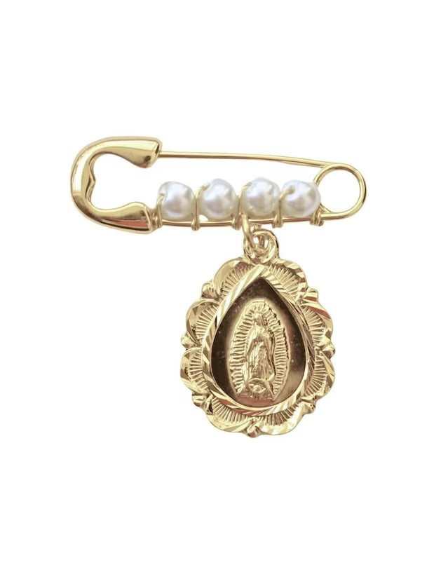 Dije de Virgen Oval - en Chapa de Oro