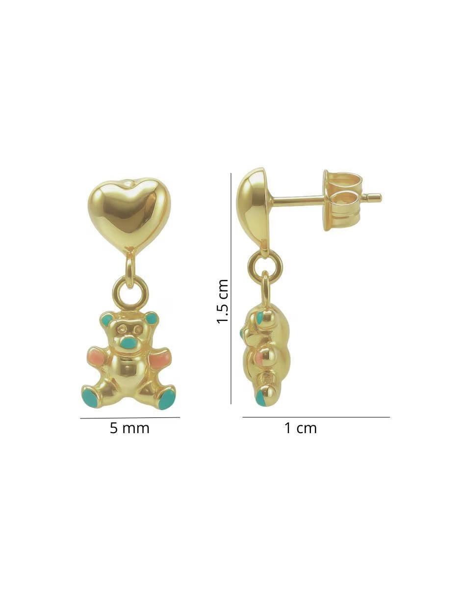 Aretes de Oso en Oro 14k