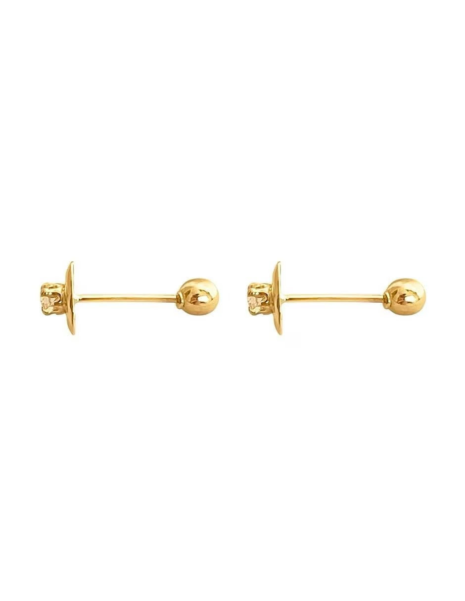 Broquel Corazon con Zirconia en Oro de 10k