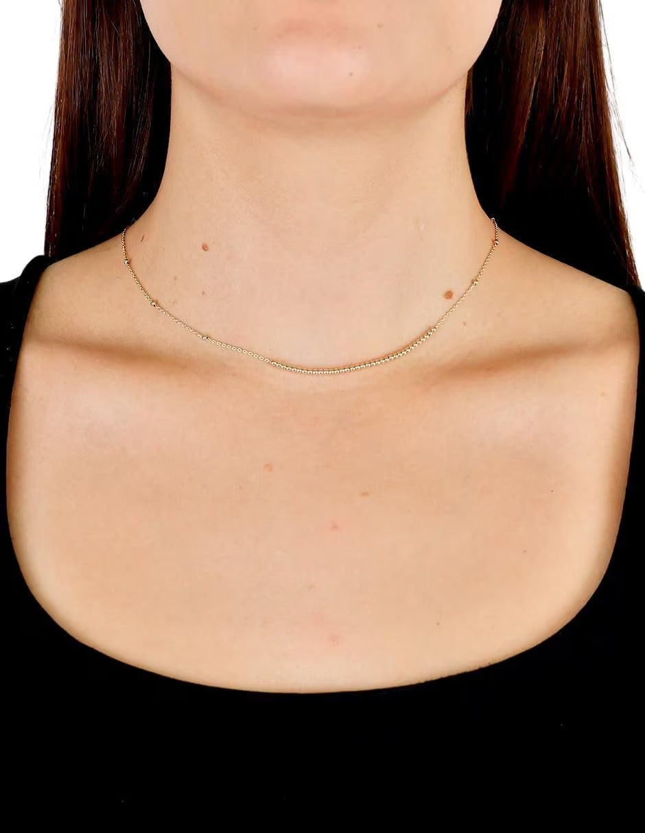 Collar con Bolitas en Oro de 10k