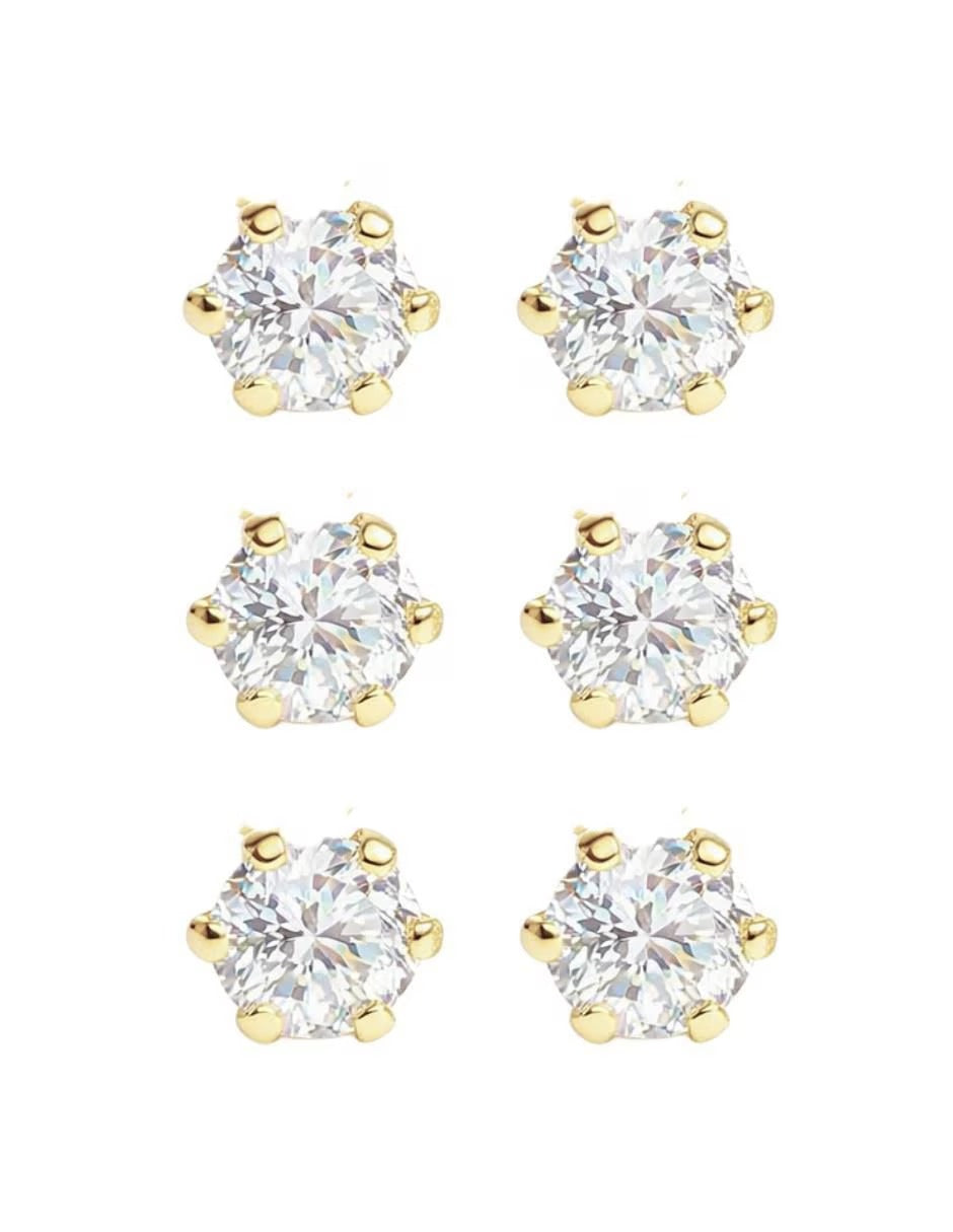 Set Broqueles Oro 10k con Zirconia