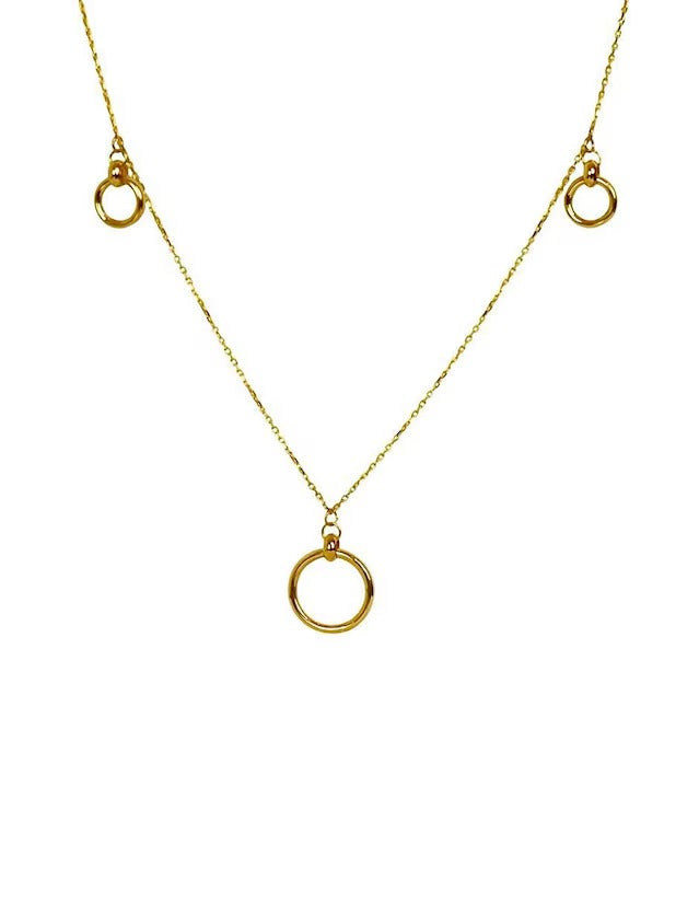 Collar con Dijes Circulares en Oro de 10k