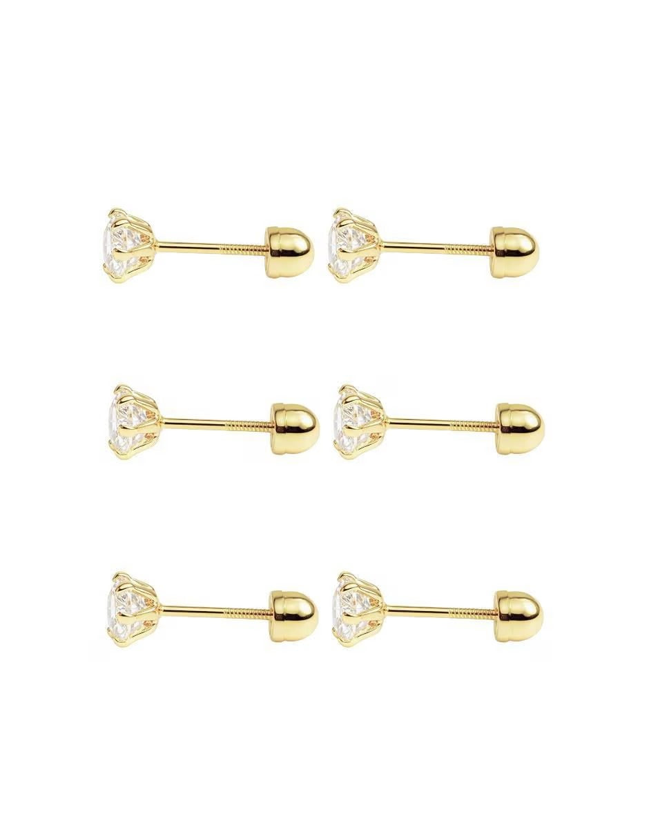 Set Broqueles Oro 10k con Zirconia