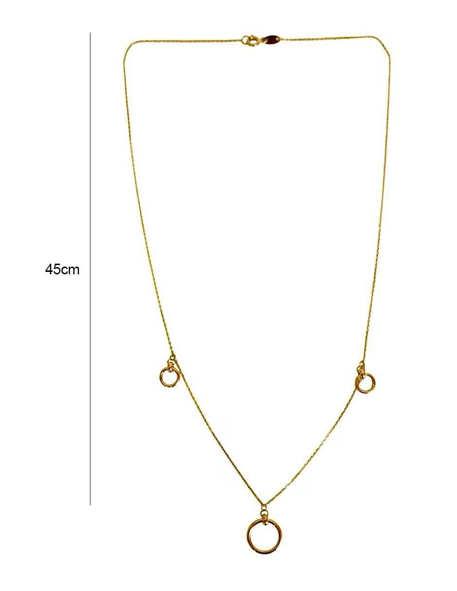 Collar con Dijes Circulares en Oro de 10k