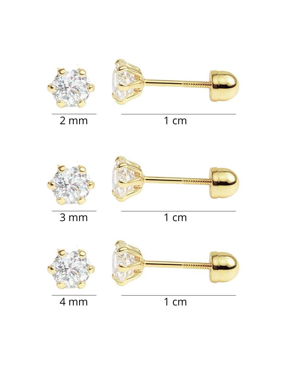 Set Broqueles Oro 10k con Zirconia