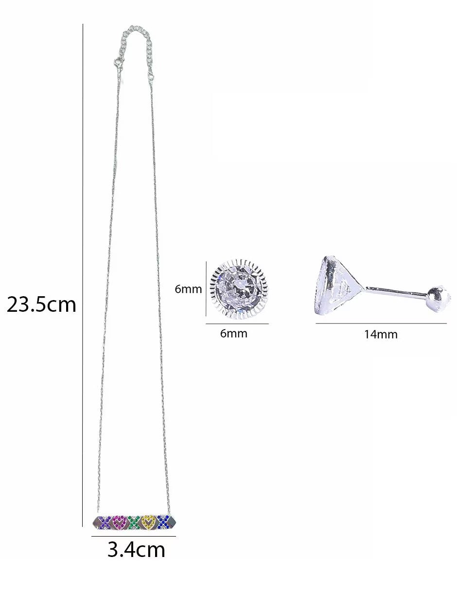 Juego de Gargantilla y Broqueles en Plata de Ley .925