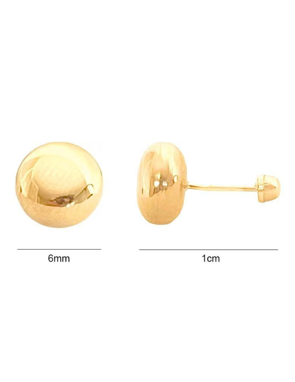 Broqueles Luneta 6mm Oro 10k