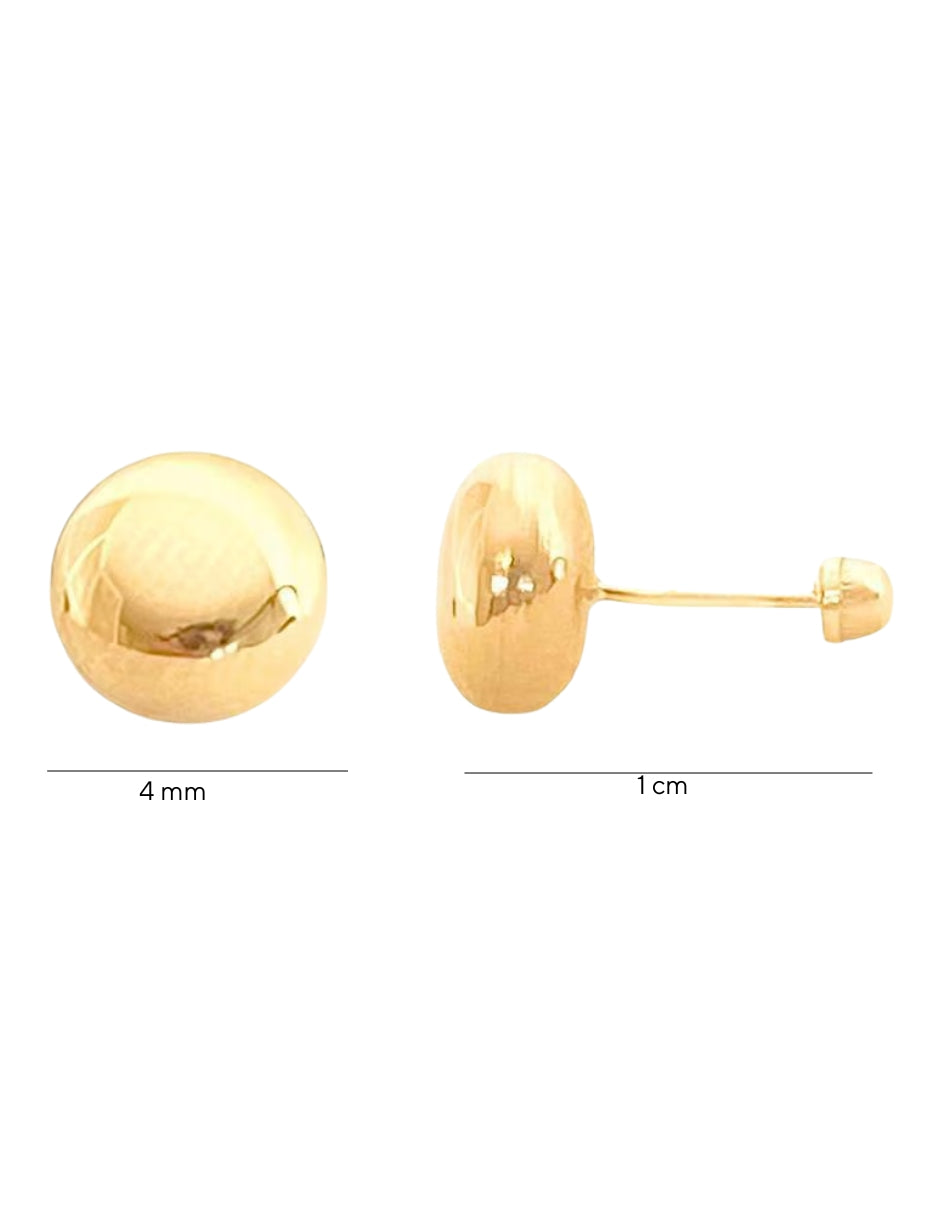 Broquel Tipo Luneta 4 mm Oro 10k