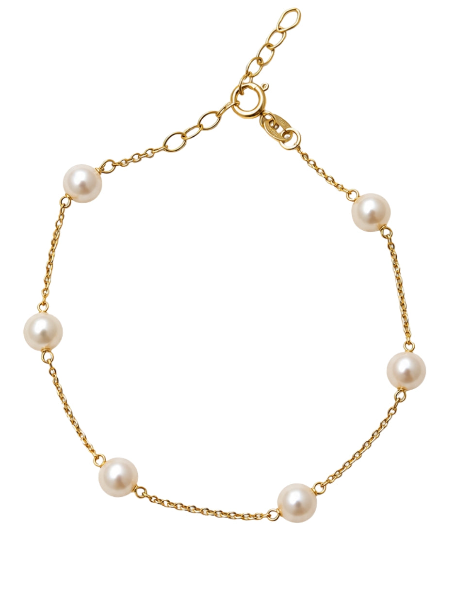 Pulsera Perlas Oro de 10K