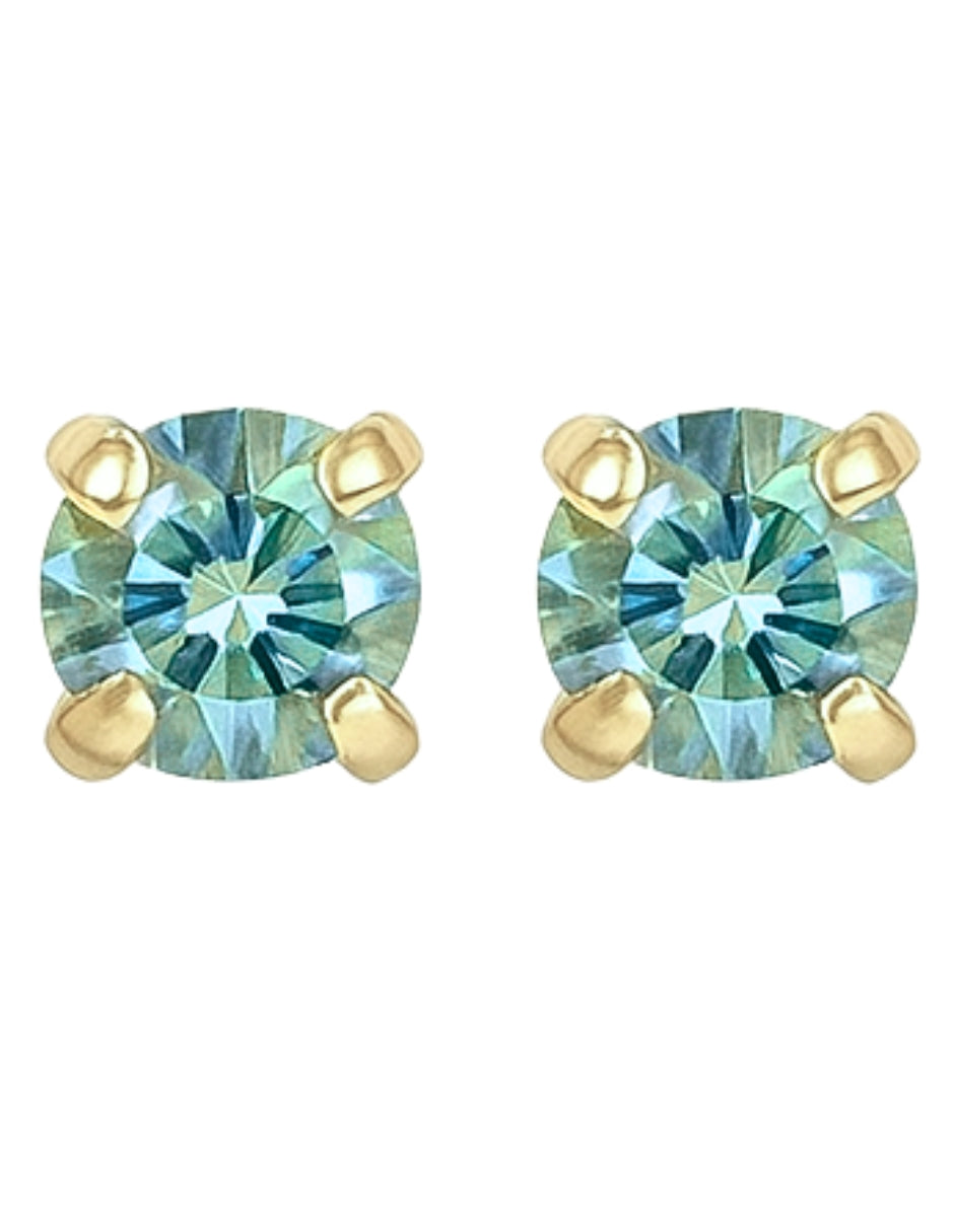 Broquel Zirconia Azul Oro 10k