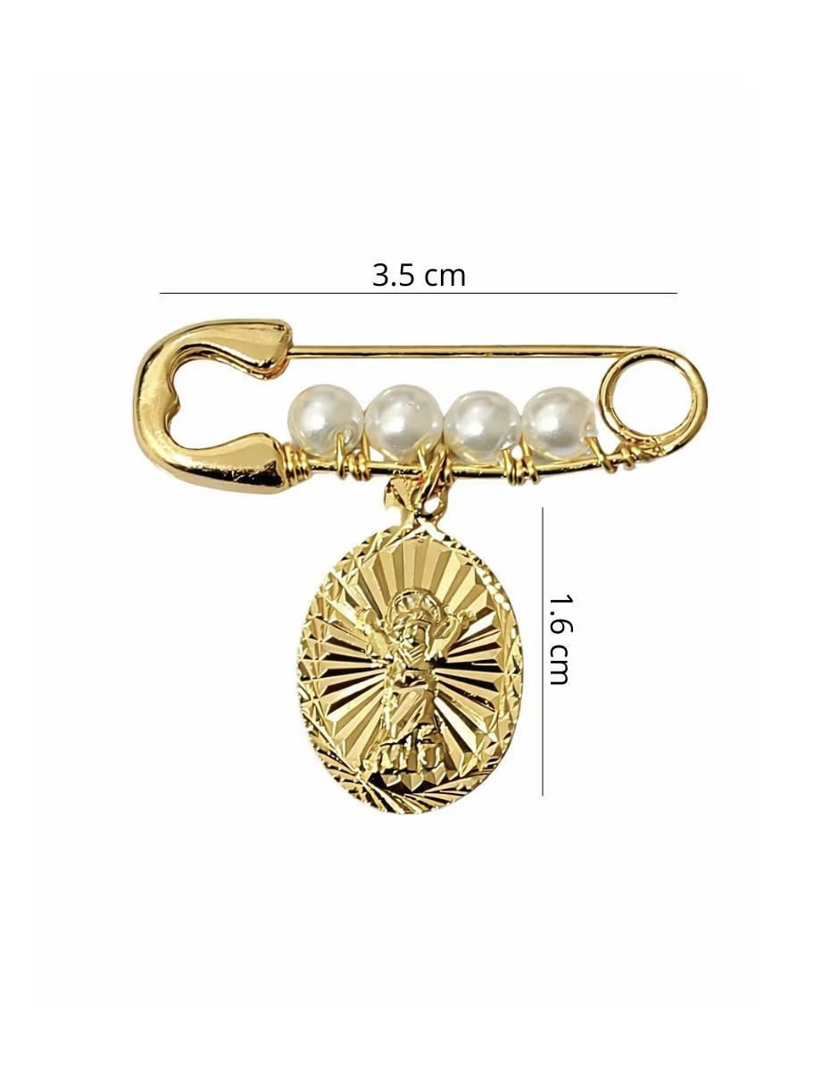 Dije de Divino Niño Oval - en Chapa de Oro