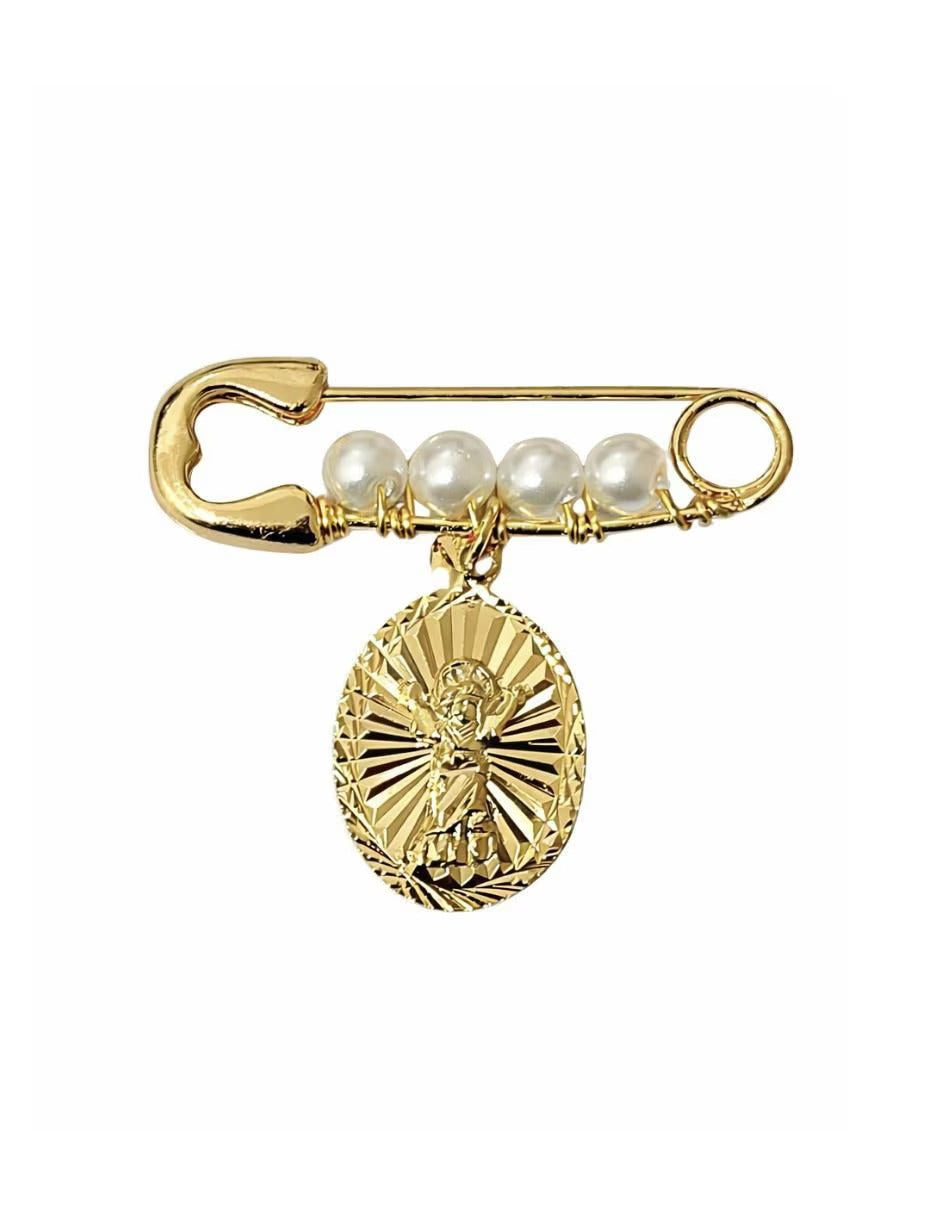 Dije de Divino Niño Oval - en Chapa de Oro