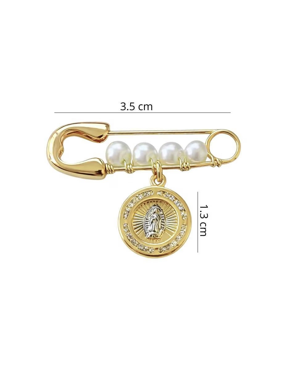 Dije de Virgen de Guadalupe con Zirconias - en Chapa de Oro