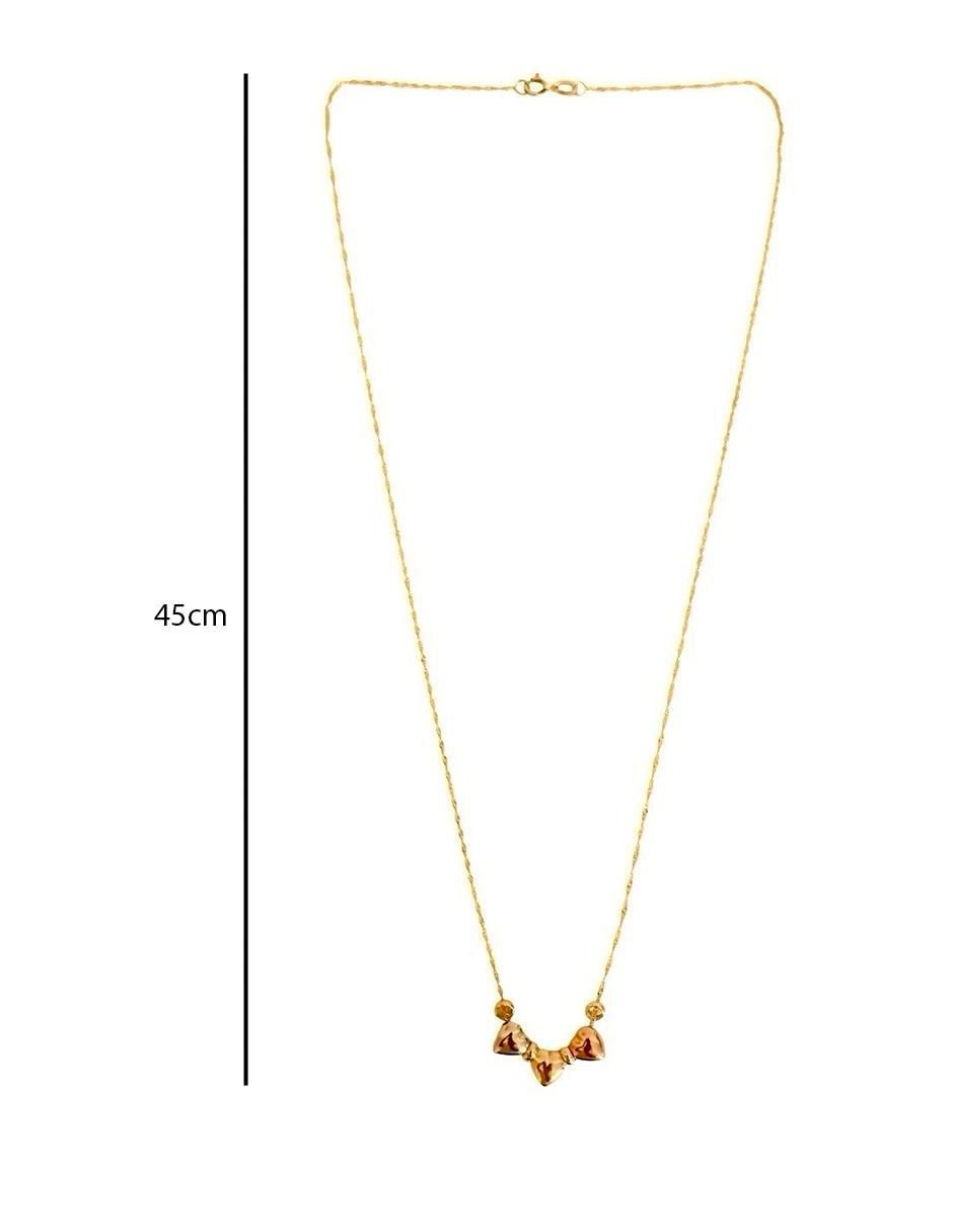 Collar de Corazones en Oro de 10k